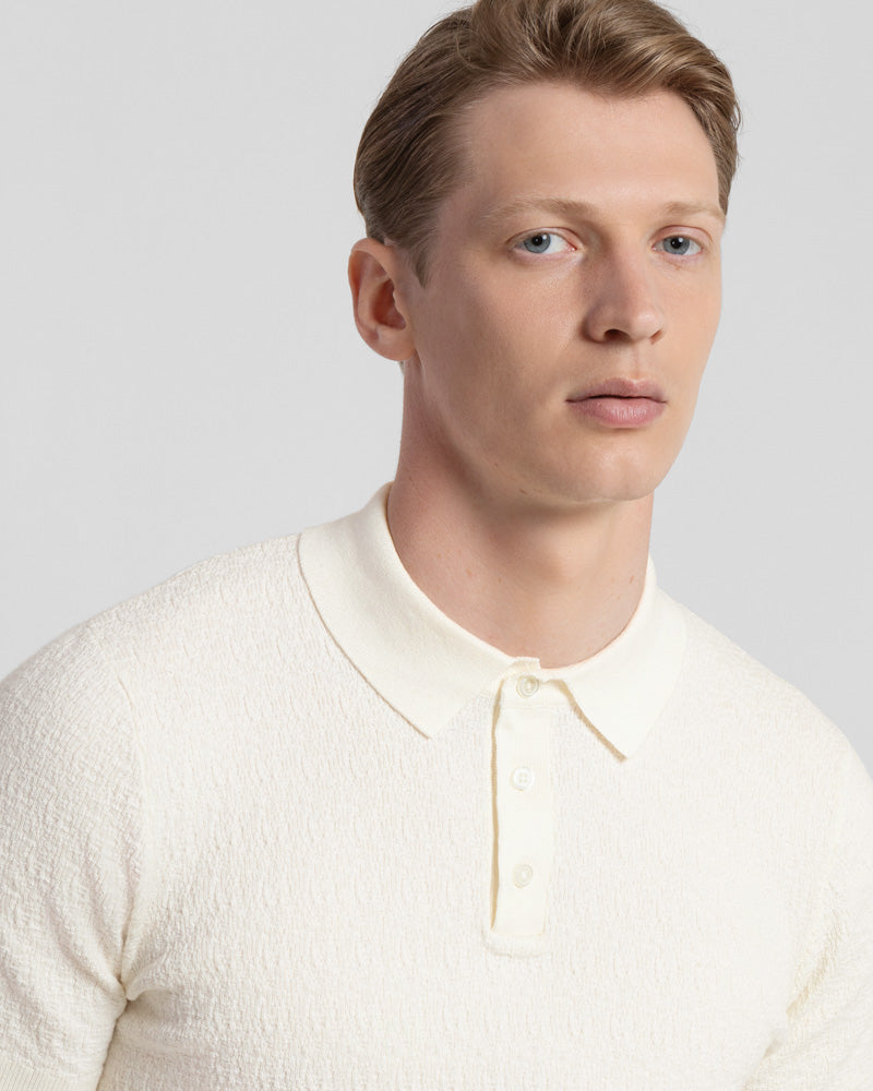 Steel & Jelly Men’s Boucle Textured Short Sleeve Polo Shirt