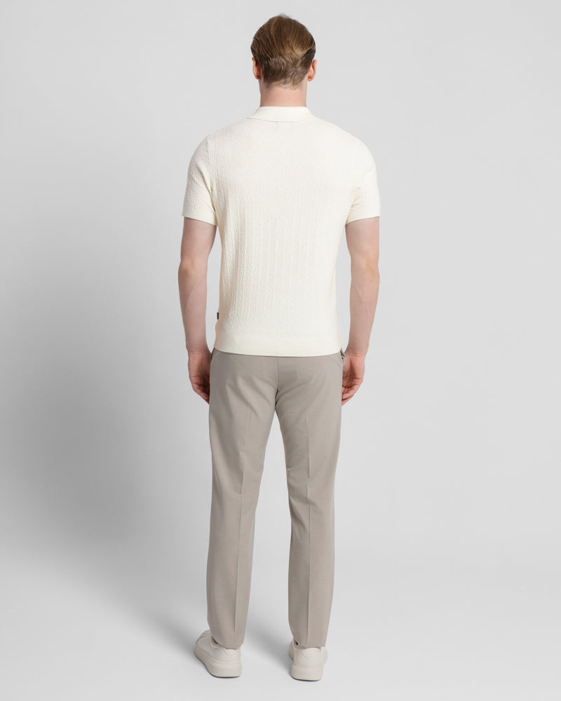 Boucle Textured Short Sleeve Polo Shirt