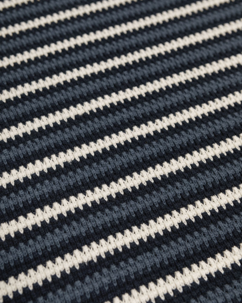 Pimlico - Knitted Stripe Trophy Neck Polo Shirt