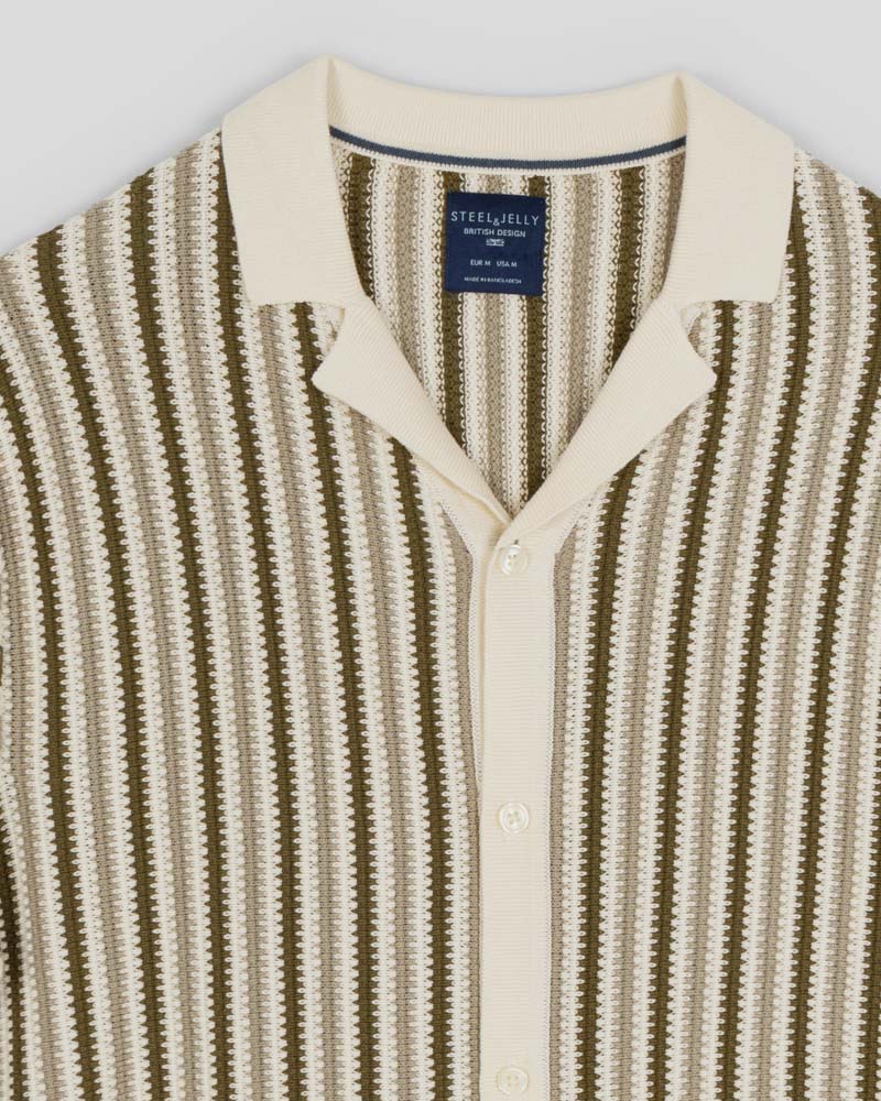 Stanmore - Tonal Stripe Knitted Short Sleeve Shirt