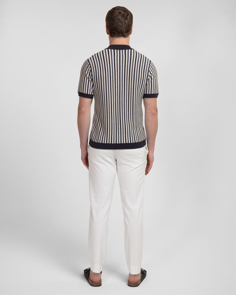 Stanmore - Tonal Stripe Knitted Short Sleeve Shirt