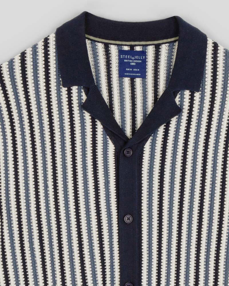 Stanmore - Tonal Stripe Knitted Short Sleeve Shirt