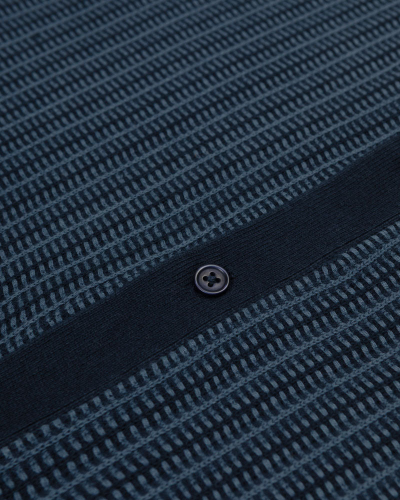 Heston - Stripe Textured Knitted Short Sleeve Shirt