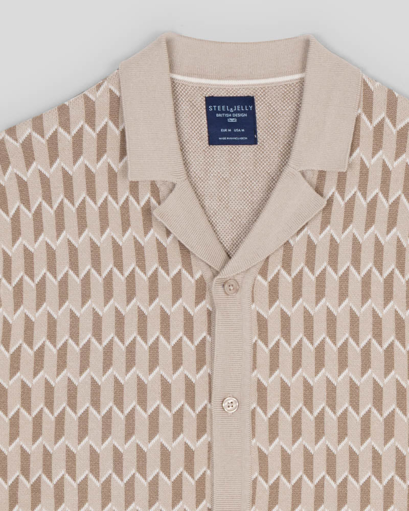 Purley - Geometric Resort Collar Short Sleeve Shirt