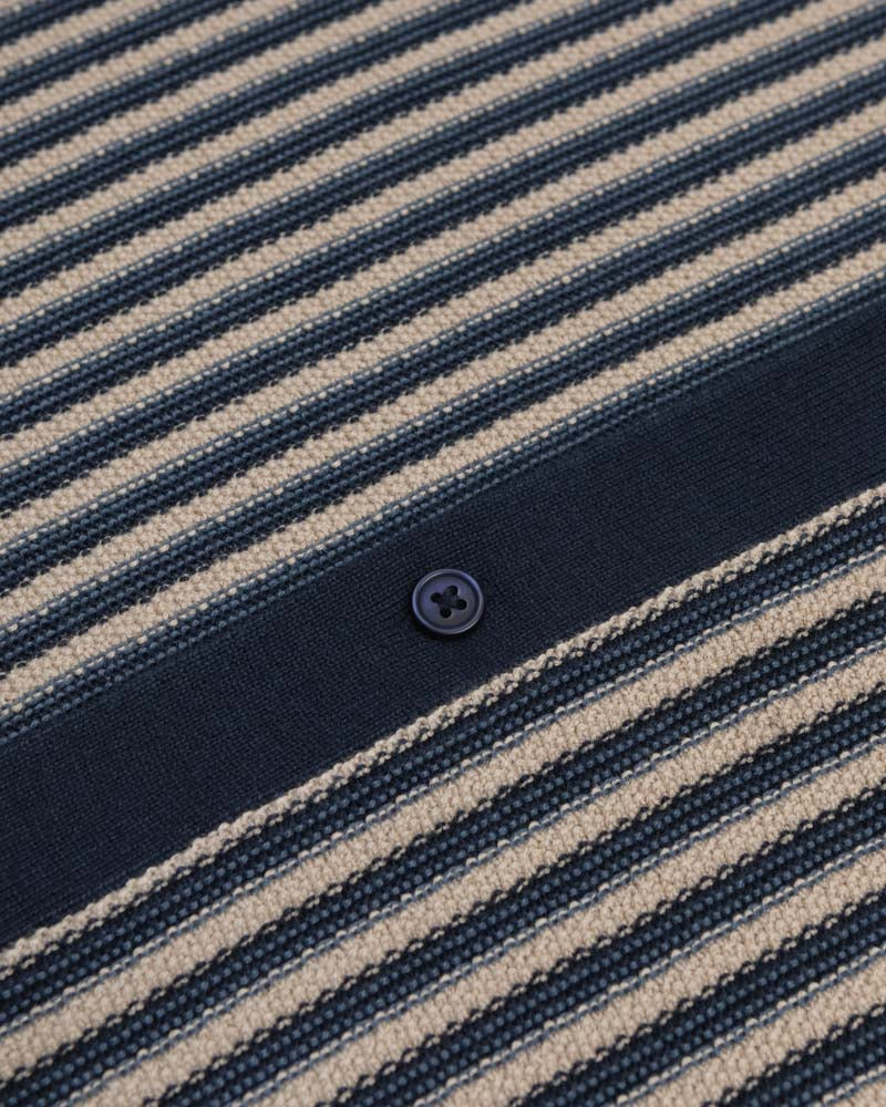 Grove - Textured Stripe Knitted Short Sleeve Shirt