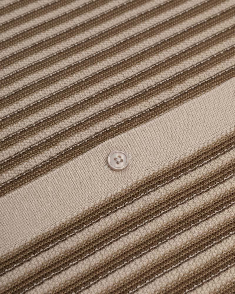 Grove - Textured Stripe Knitted Short Sleeve Shirt