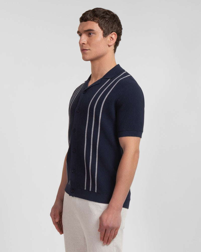 Holborn - Stripe Textured Short Sleeve Shirt
