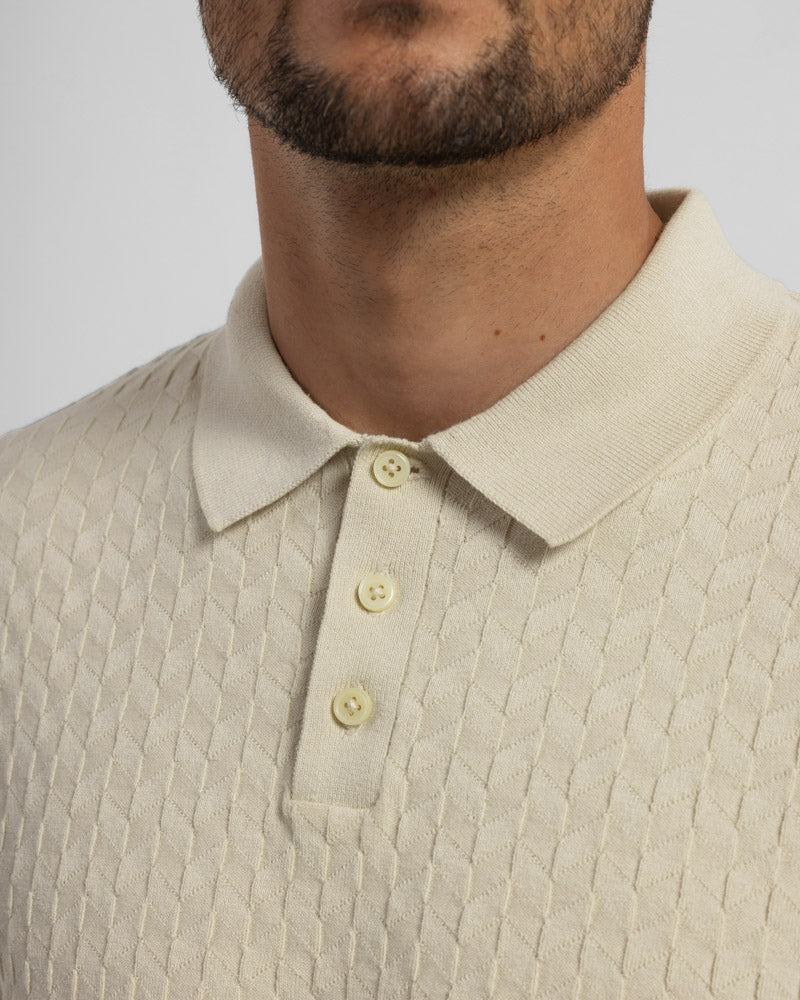 Burton - Geo Texture Knitted Polo Shirt