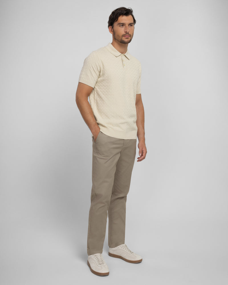 Burton - Geo Texture Knitted Polo Shirt