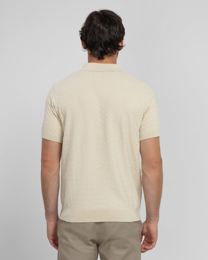 Burton - Geo Texture Knitted Polo Shirt