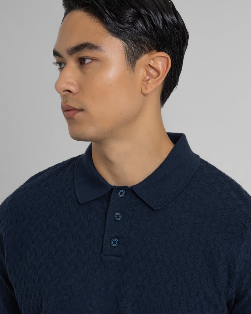 Burton - Geo Texture Knitted Polo Shirt