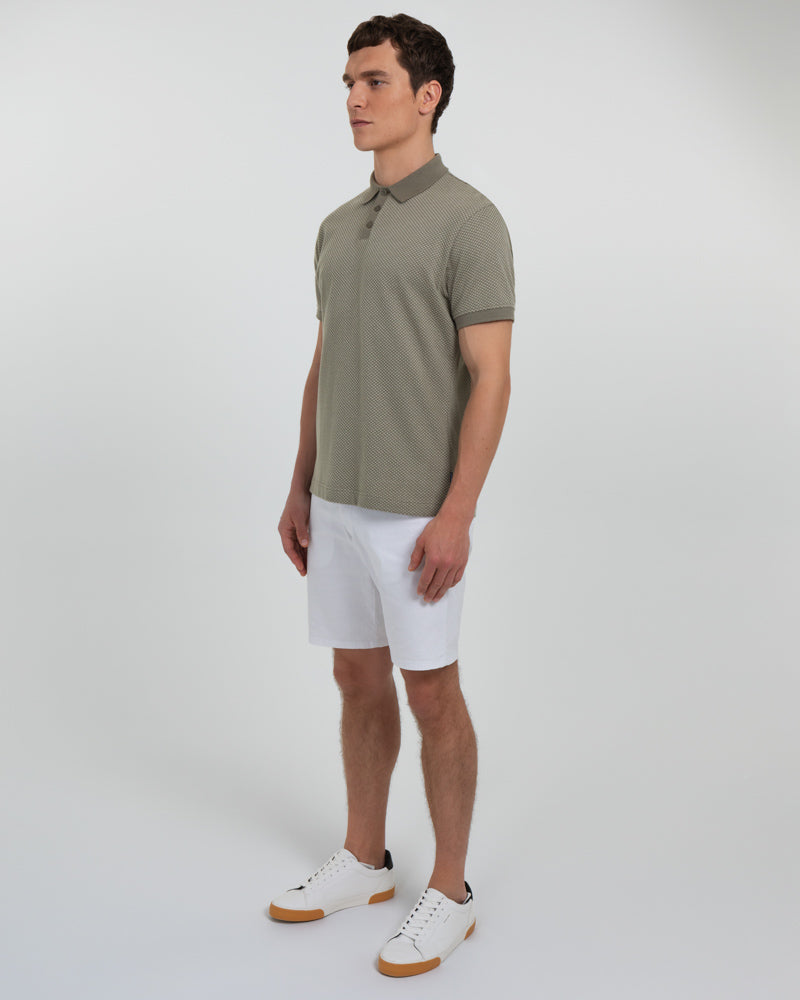 Short Sleeve Jacquard Polo Shirt