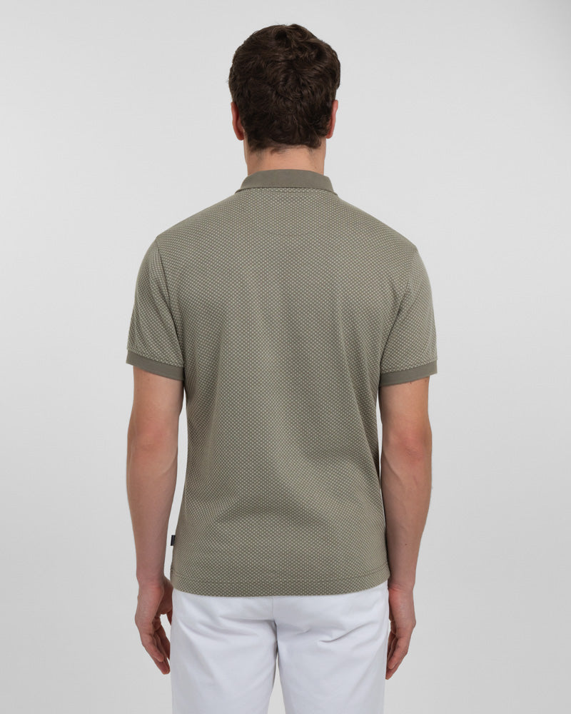 Short Sleeve Jacquard Polo Shirt