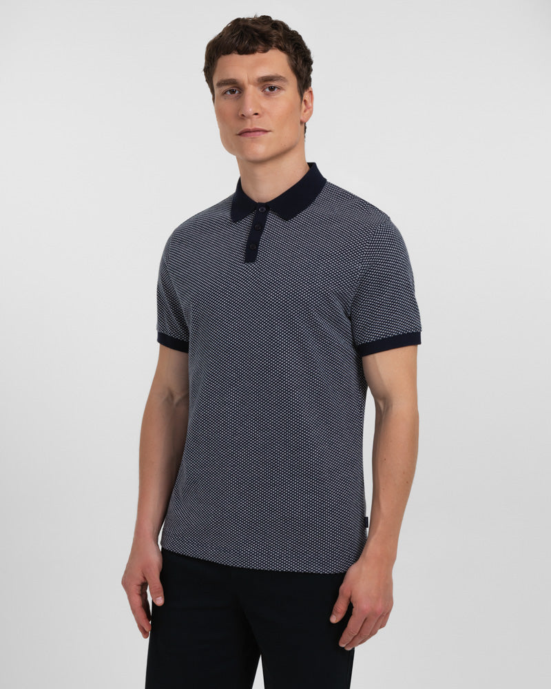 Short Sleeve Jacquard Polo Shirt