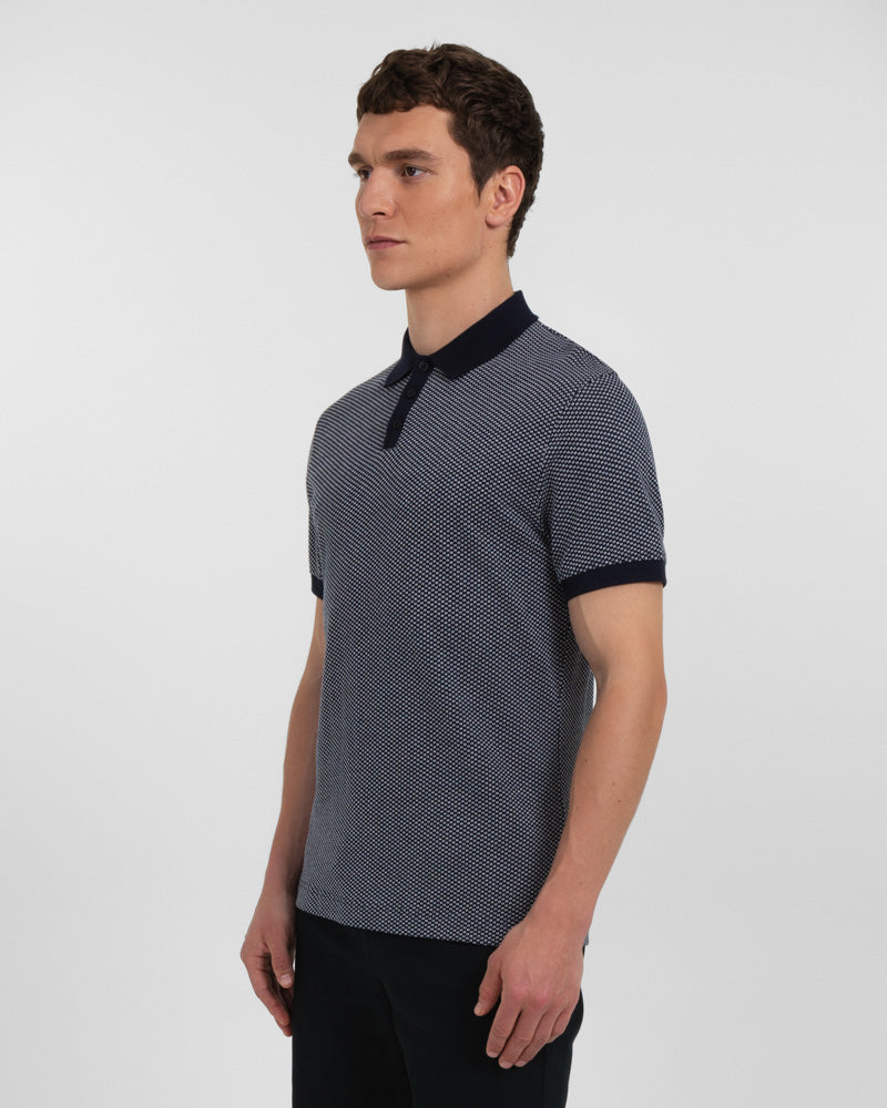 Short Sleeve Jacquard Polo Shirt