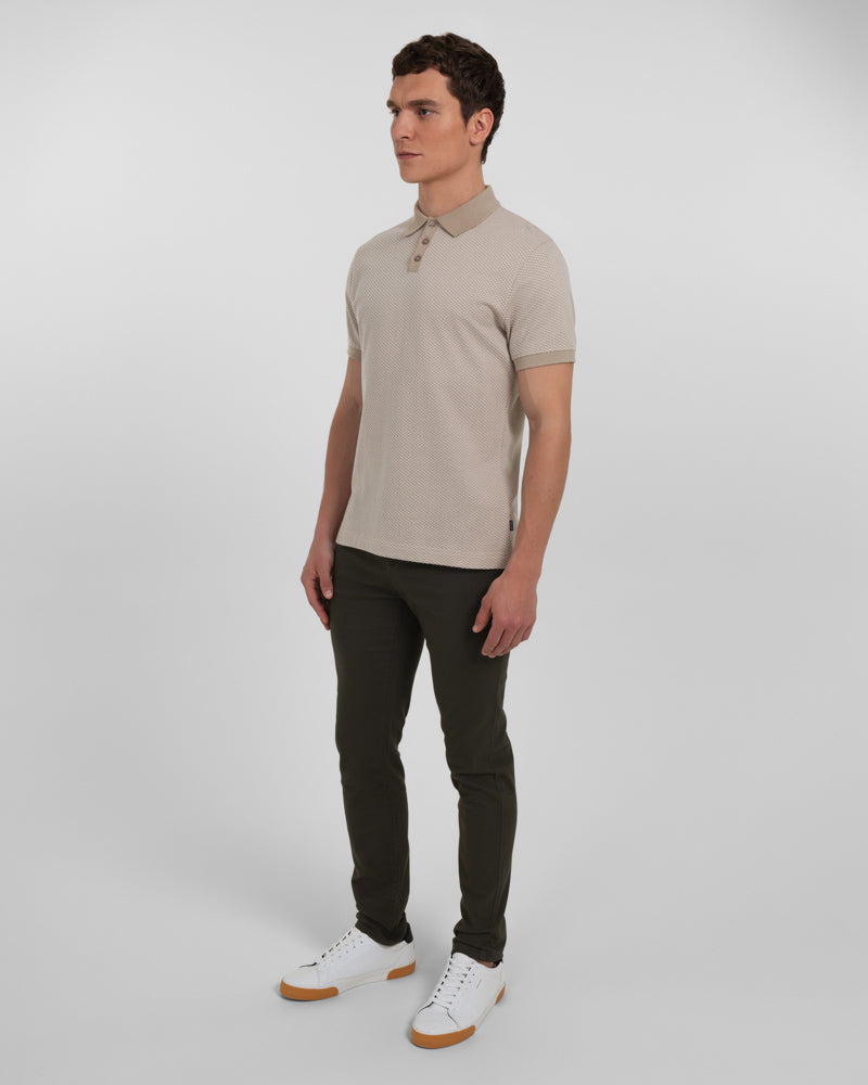 Short Sleeve Jacquard Polo Shirt