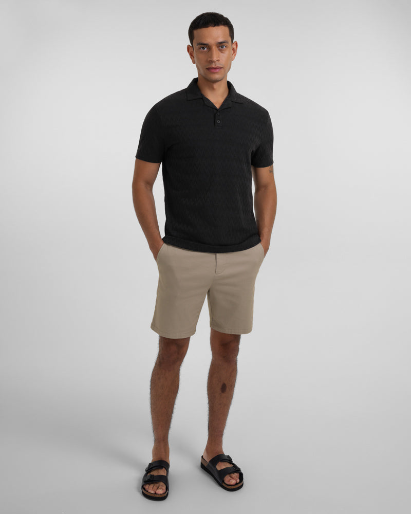 Beckton - Zigzag Textured Polo Shirt