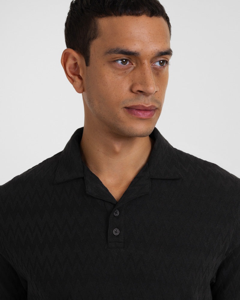 Beckton - Zigzag Textured Polo Shirt