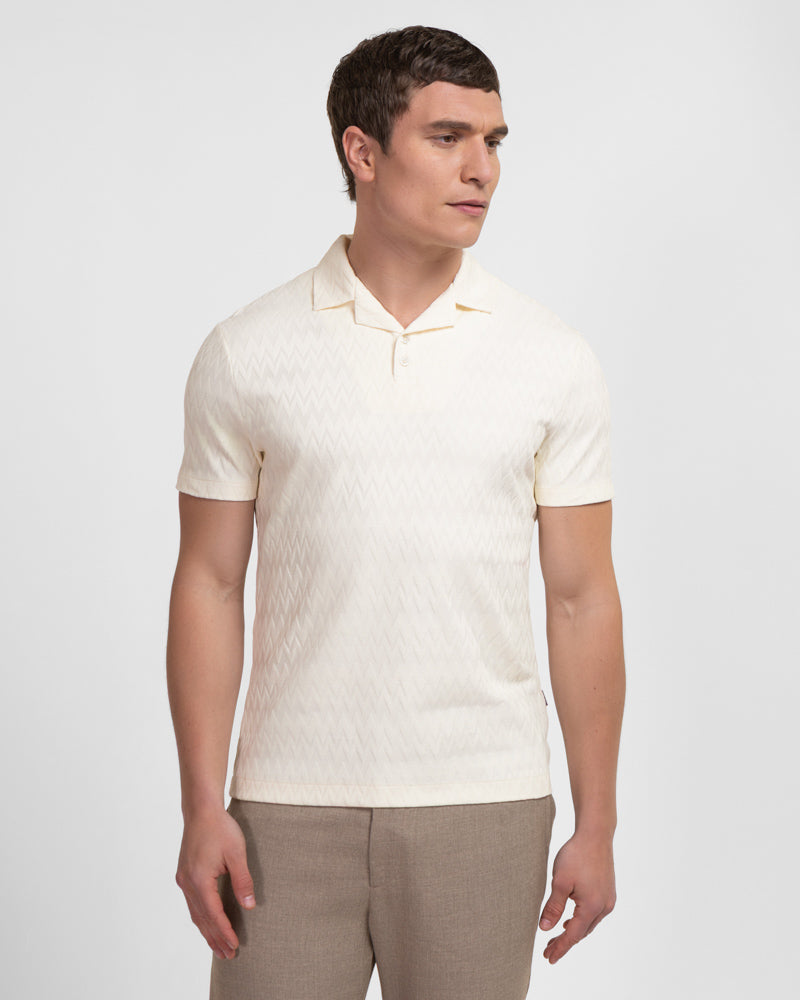 Beckton - Zigzag Textured Polo Shirt