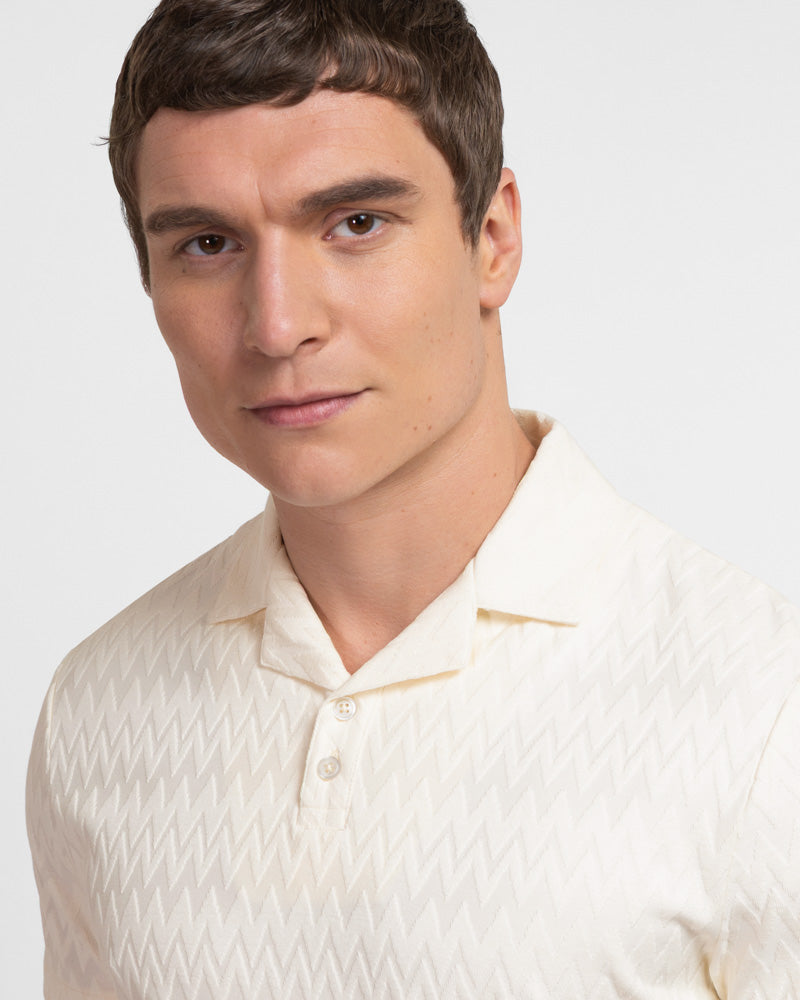 Beckton - Zigzag Textured Polo Shirt