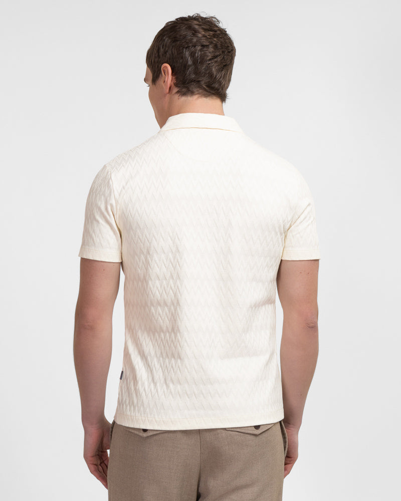Beckton - Zigzag Textured Polo Shirt