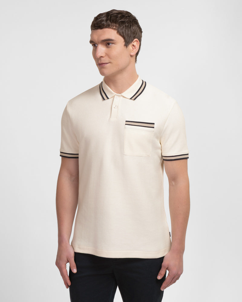 Tolworth - Textured Polo Shirt With Contrast Rib