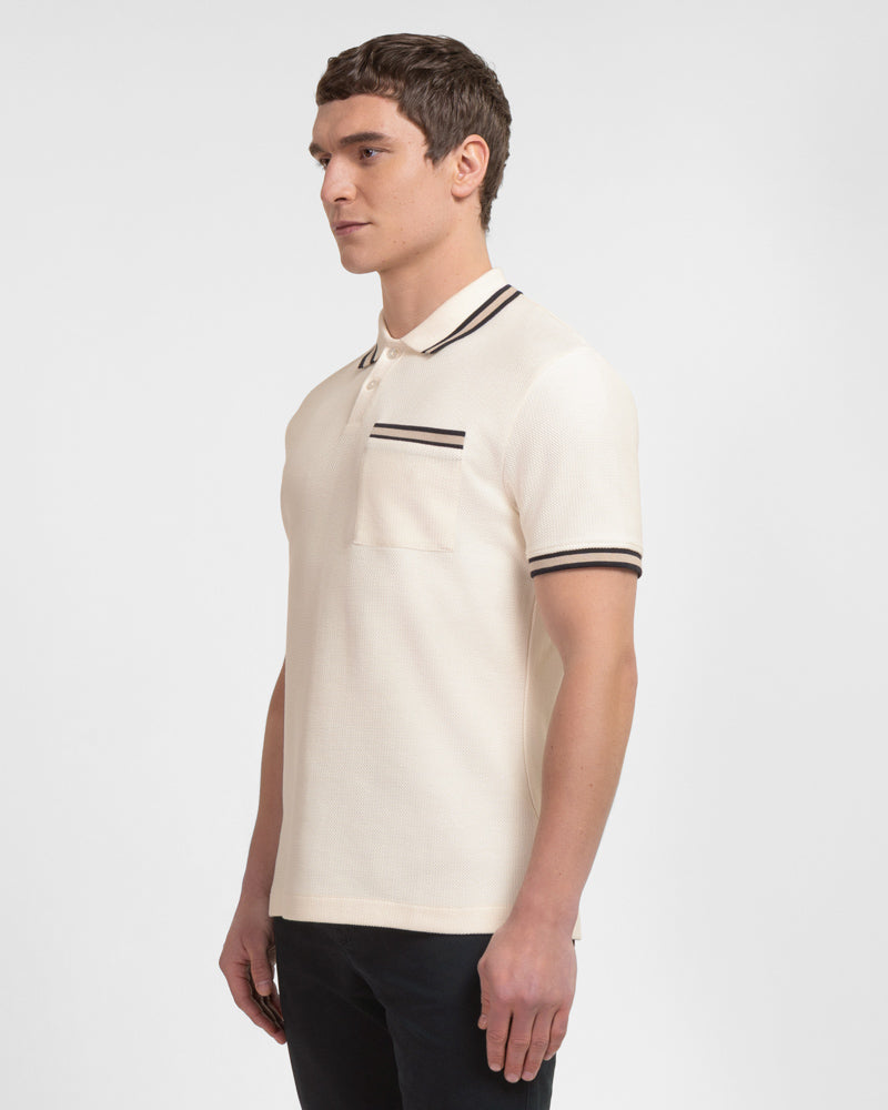 Tolworth - Textured Polo Shirt With Contrast Rib