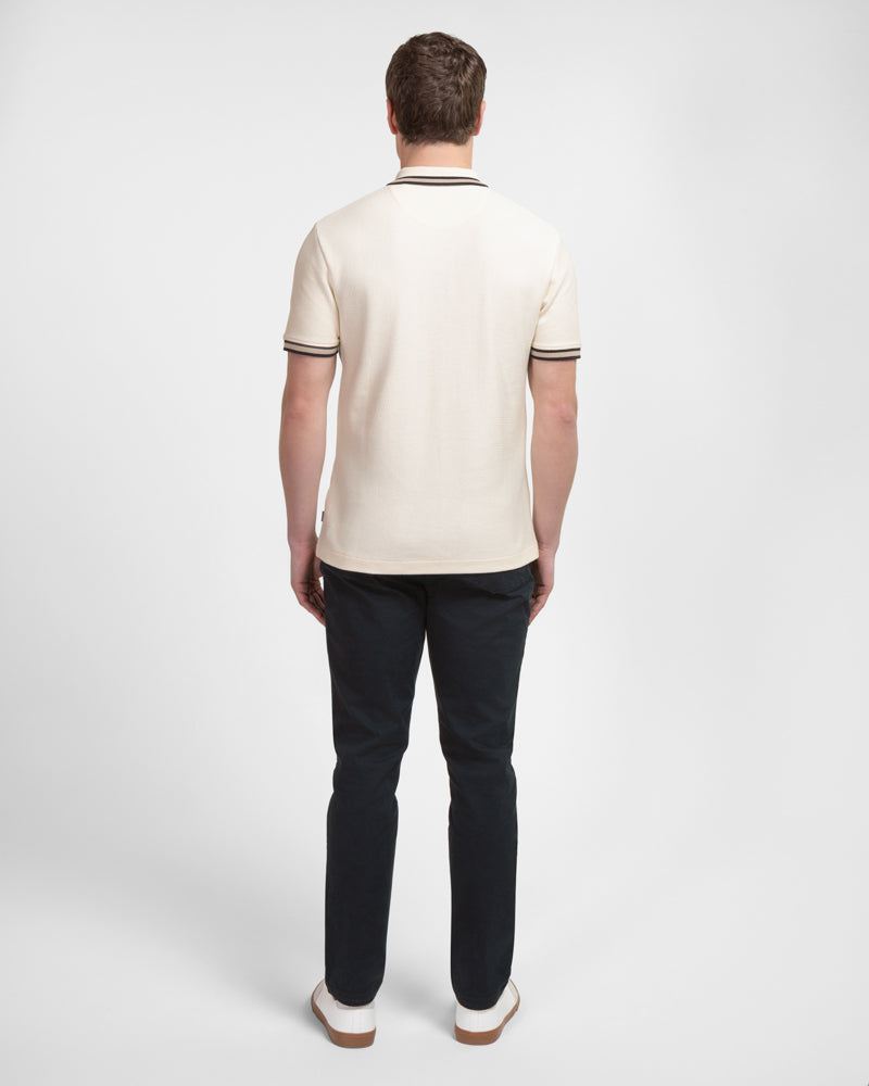 Tolworth - Textured Polo Shirt With Contrast Rib