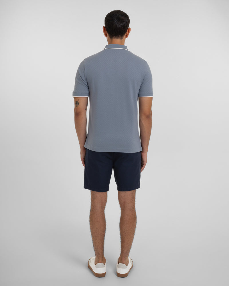 Beam - Diamond Textured Jacquard Polo Shirt