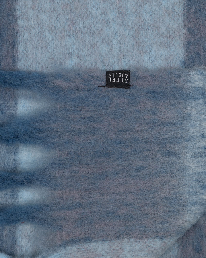 Steel & Jelly Men’s Nuthurst Blue Oversized Check Scarf