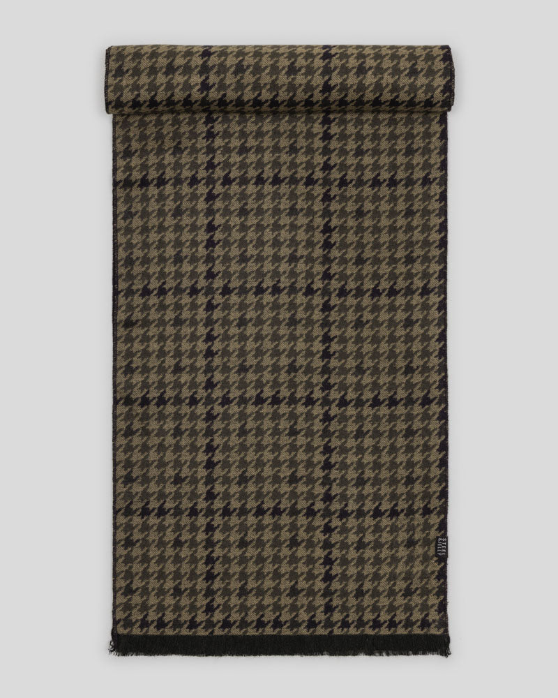 Steel & Jelly Men’s Slinfold Stone & Navy Houndstooth Boxed Scarf