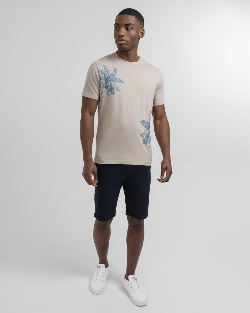 Stone Palm Tree Print T-Shirt