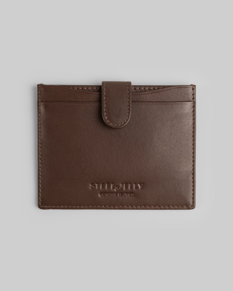 Leather Card Holder With Popper Fastening