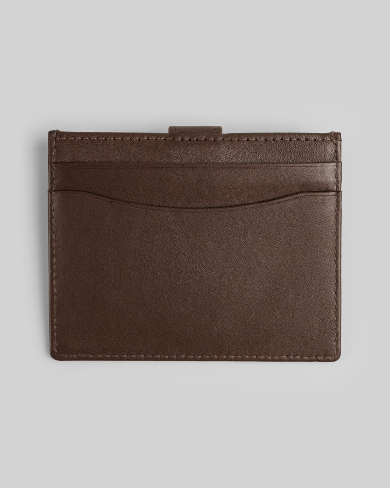 Leather Card Holder With Popper Fastening