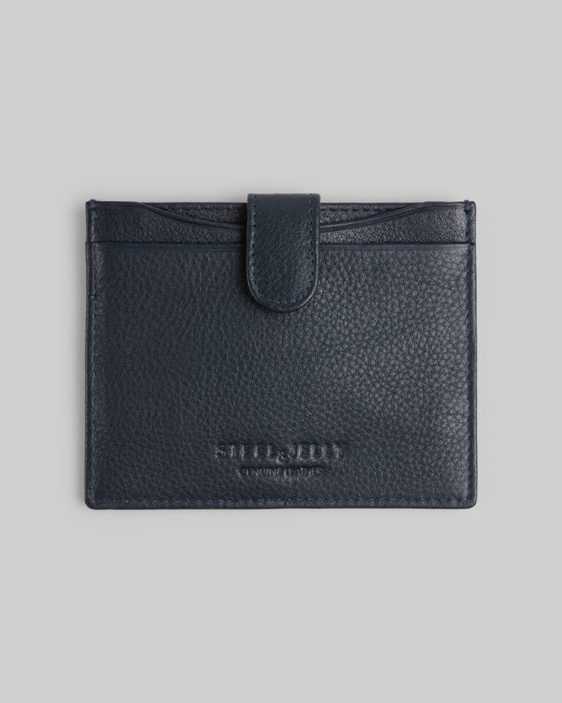 Leather Card Holder With Popper Fastening