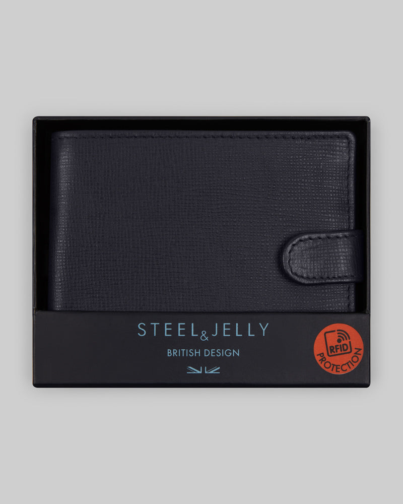 Leather Wallet With Popper Fastening