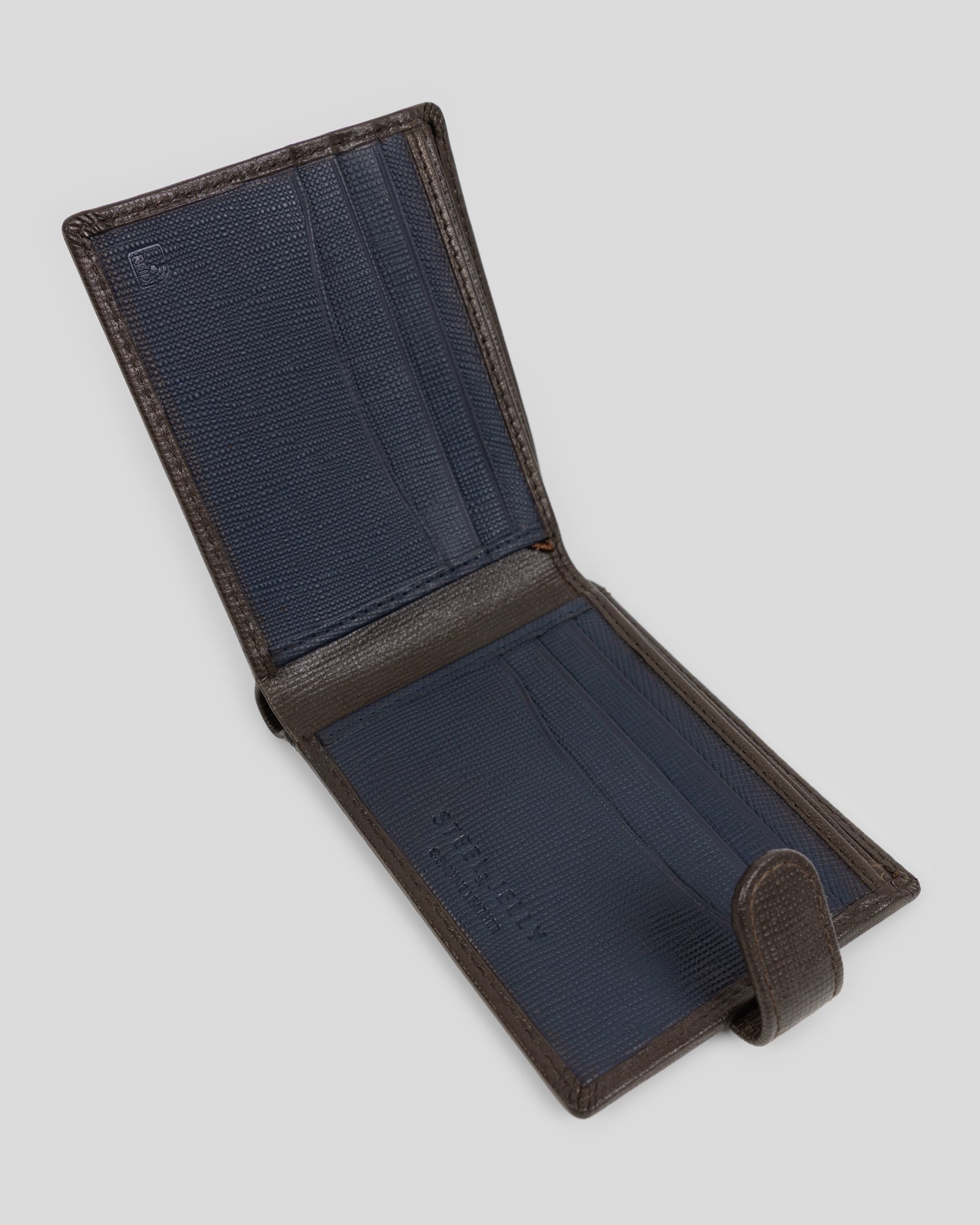 Steel & Jelly Men’s Findon Saffiano Leather Wallet With Popper Fastening